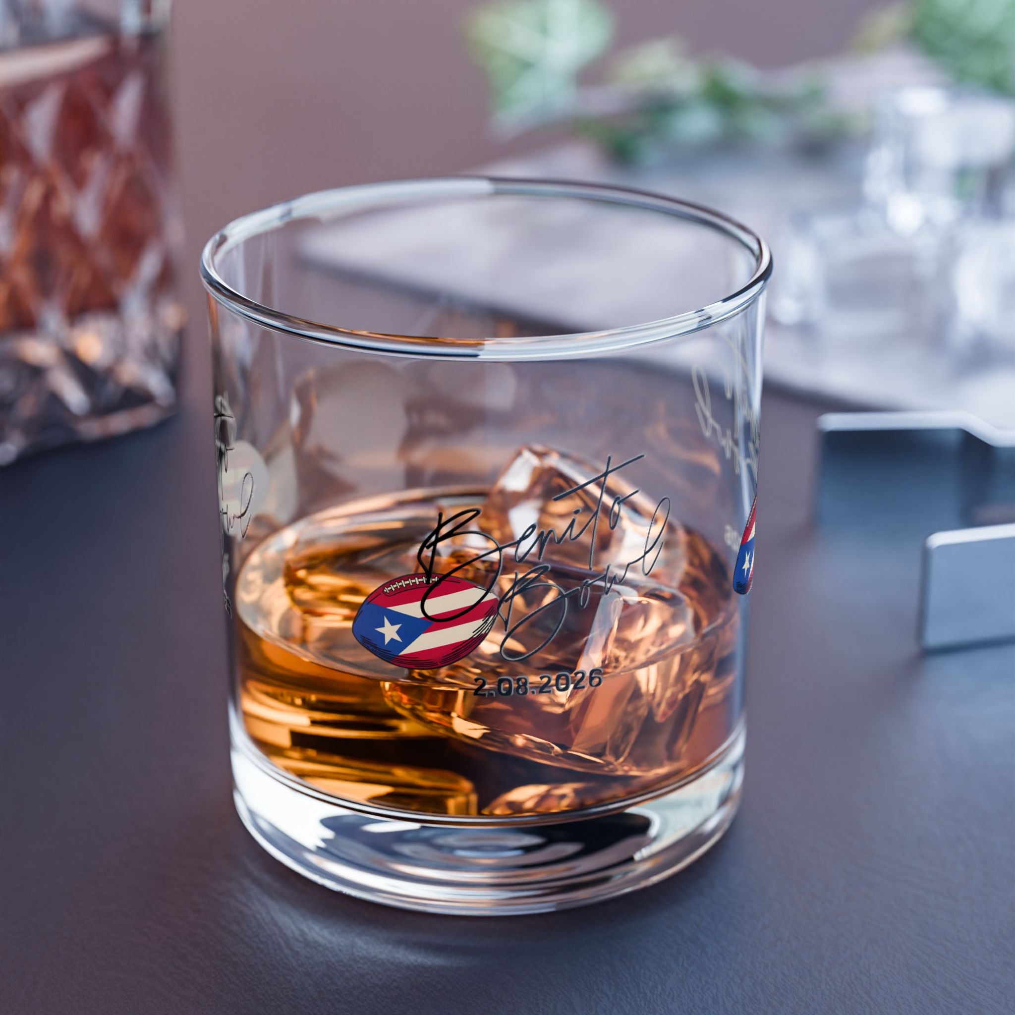 Benito Bowl Puerto Rican Flag Rocks Glass (10oz)