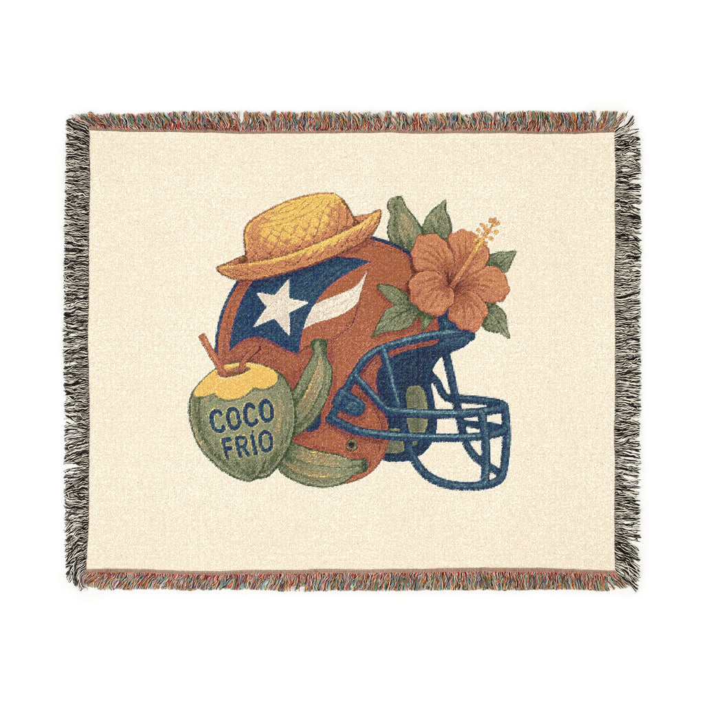 Puerto Rican Football Benito Bowl Woven Blanket