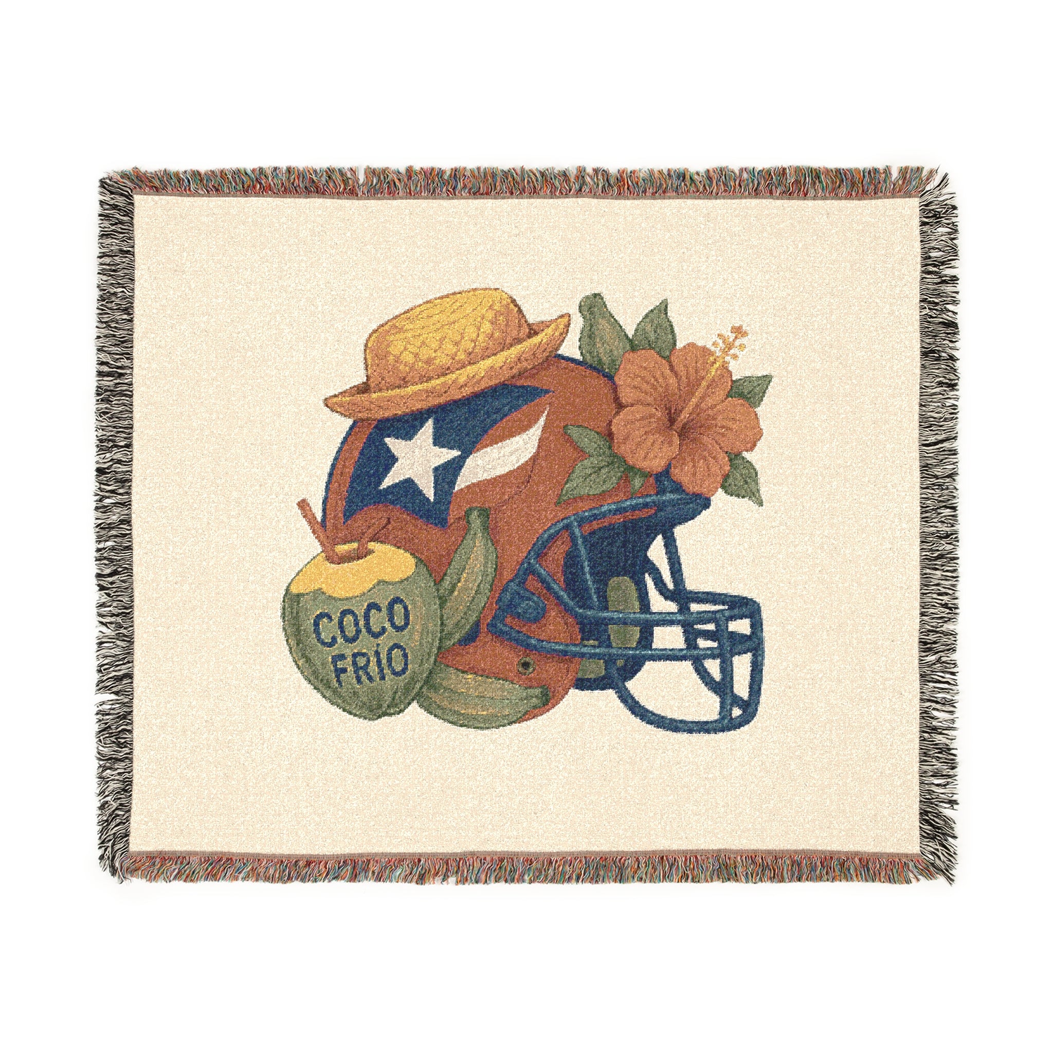 Puerto Rican Football Benito Bowl Woven Blanket