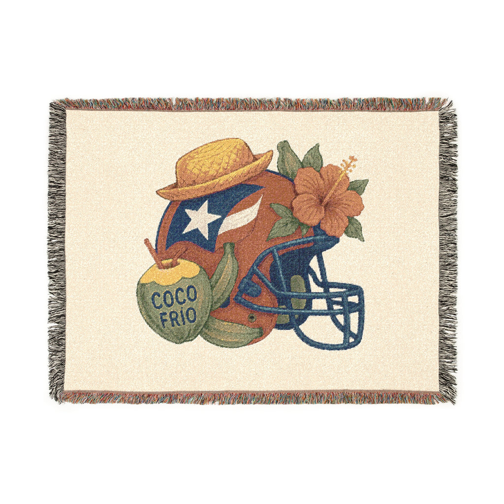 Puerto Rican Football Benito Bowl Woven Blanket