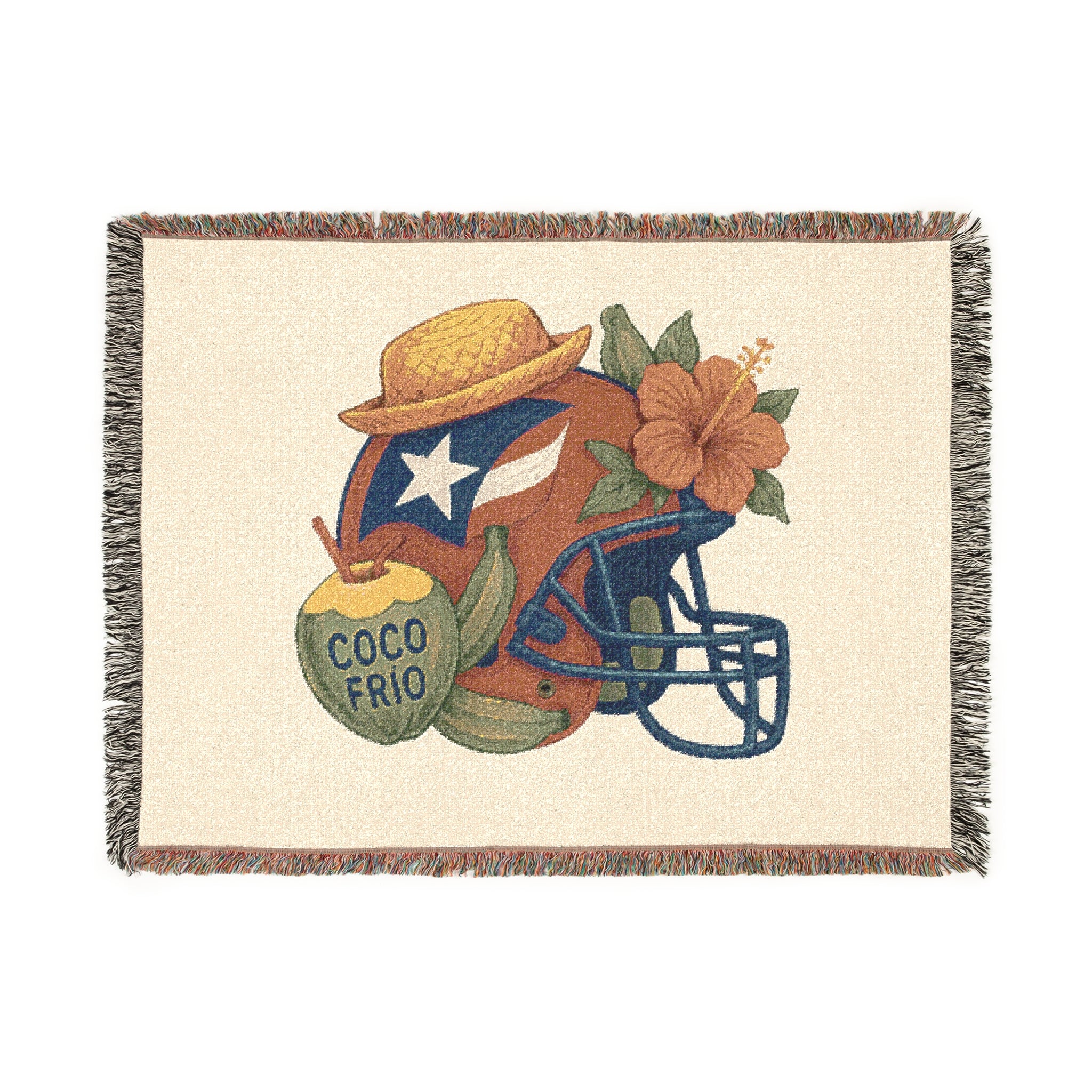 Puerto Rican Football Benito Bowl Woven Blanket