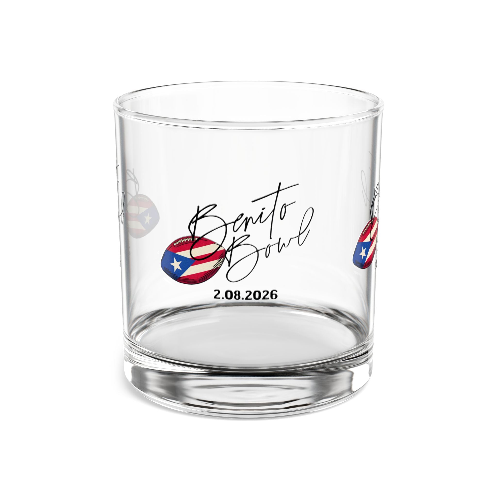 Benito Bowl Puerto Rican Flag Rocks Glass (10oz)