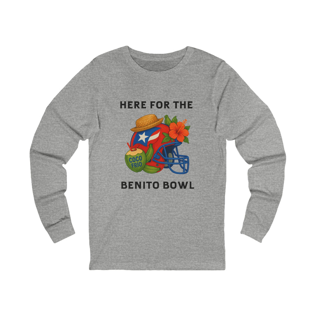 Puerto Rican Football Helmet Long Sleeve Tee (Red Helmet)