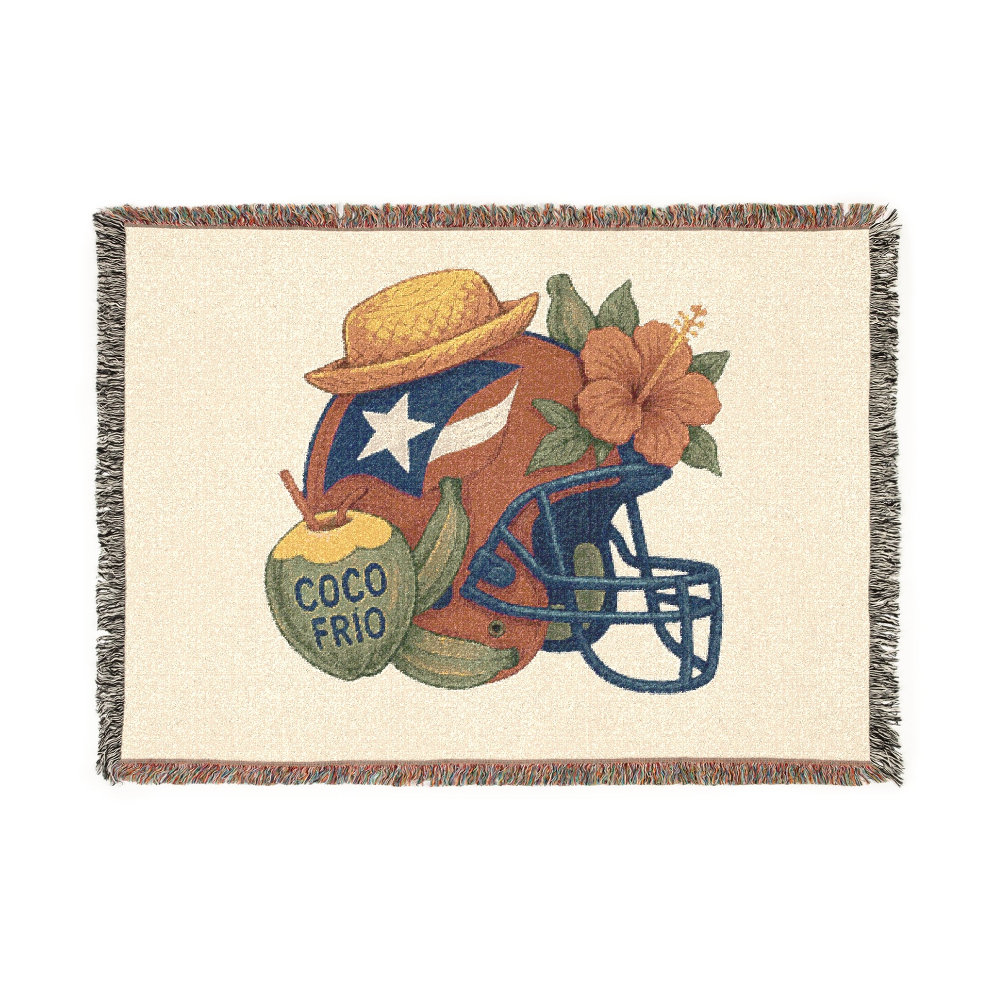 Puerto Rican Football Benito Bowl Woven Blanket