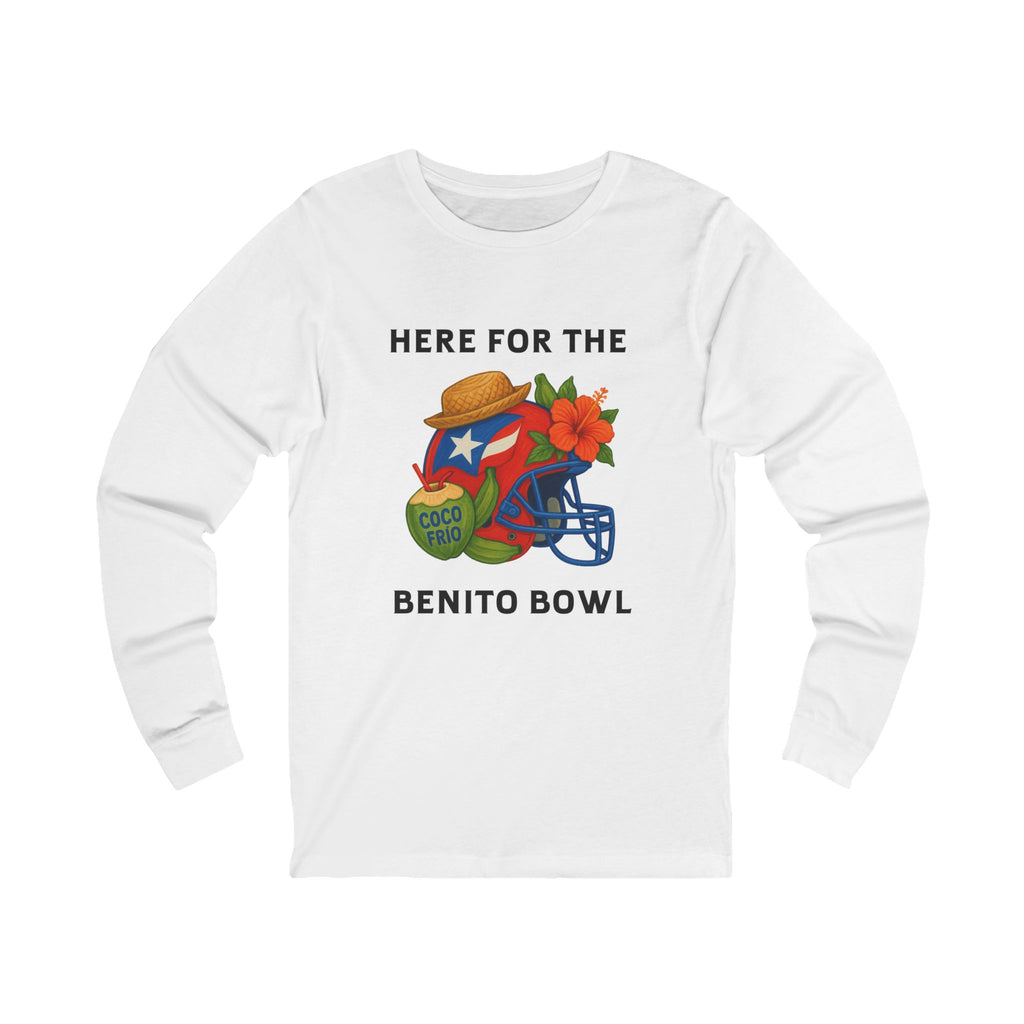 Puerto Rican Football Helmet Long Sleeve Tee (Red Helmet)